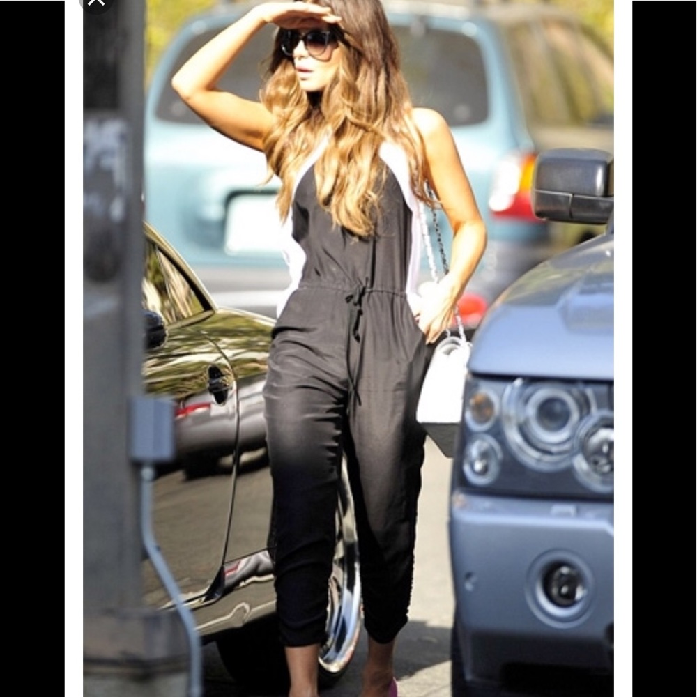 Parker black and white silk jumpsuit